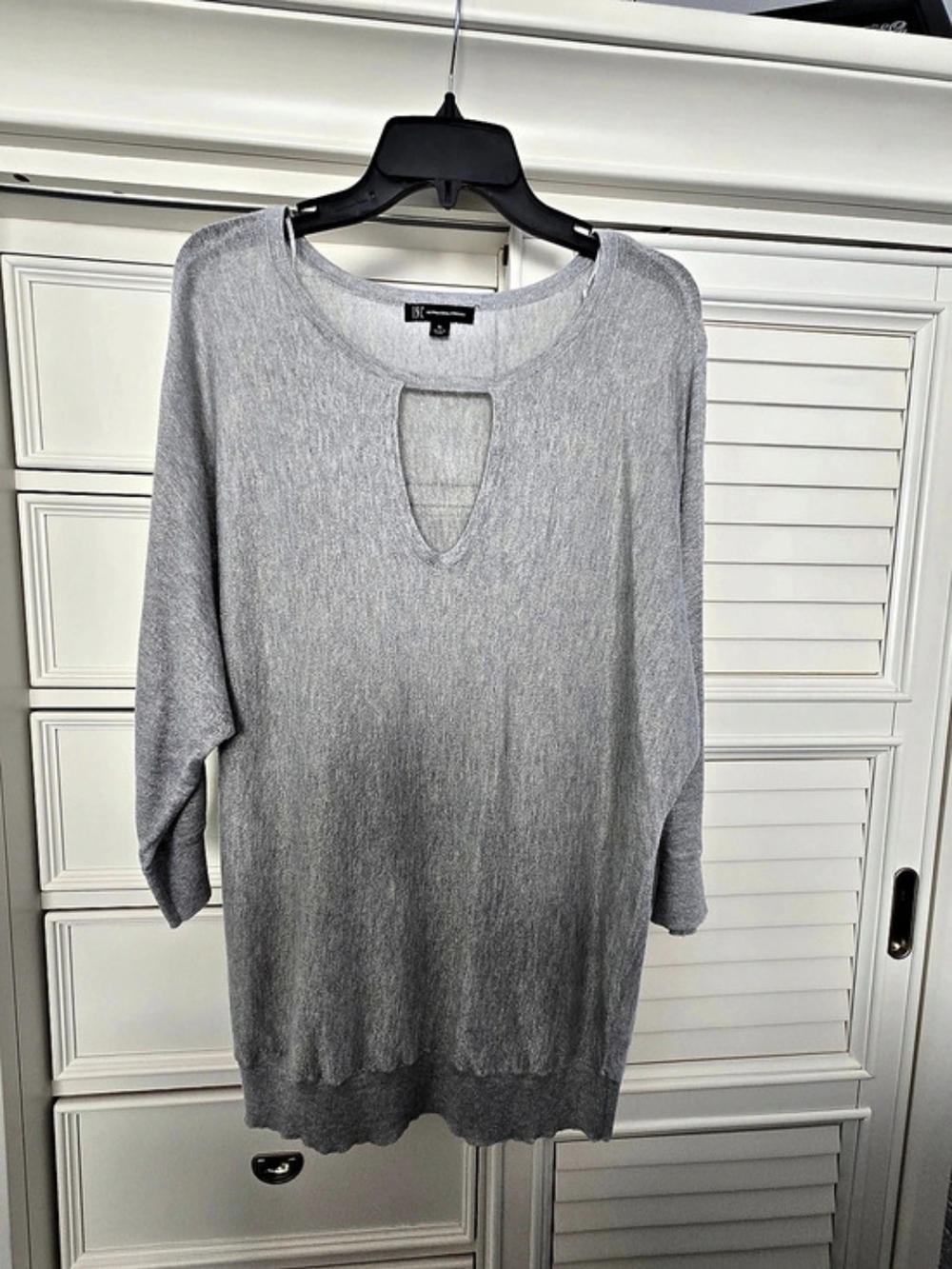 INC International Concepts Metallic Knit Crew Neck Sweater XL Like New